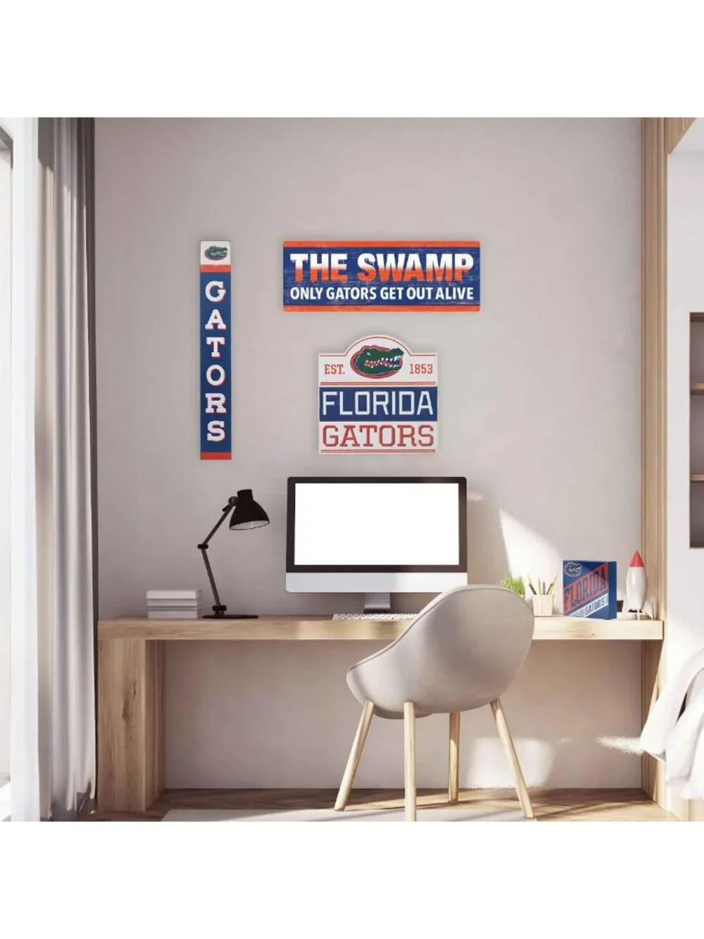 University of Florida Wall Decor - The Swamp Slogan Rustic Wood Sign